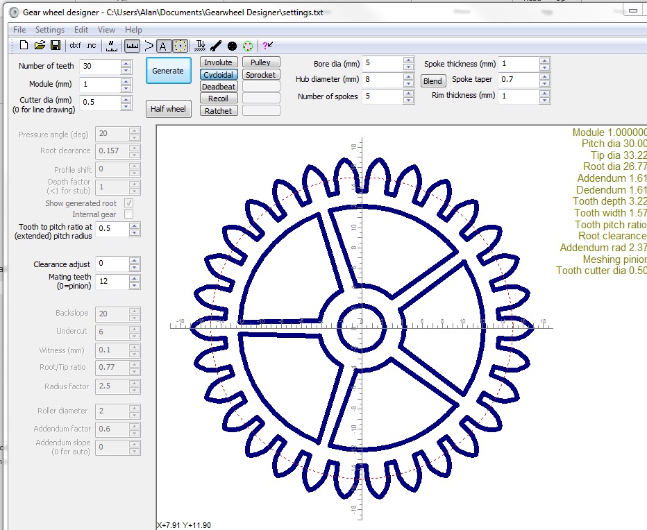 Delph Clock Gearwheel Designer Program Woody's