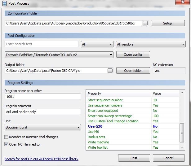 g53 tool change edit to post processor