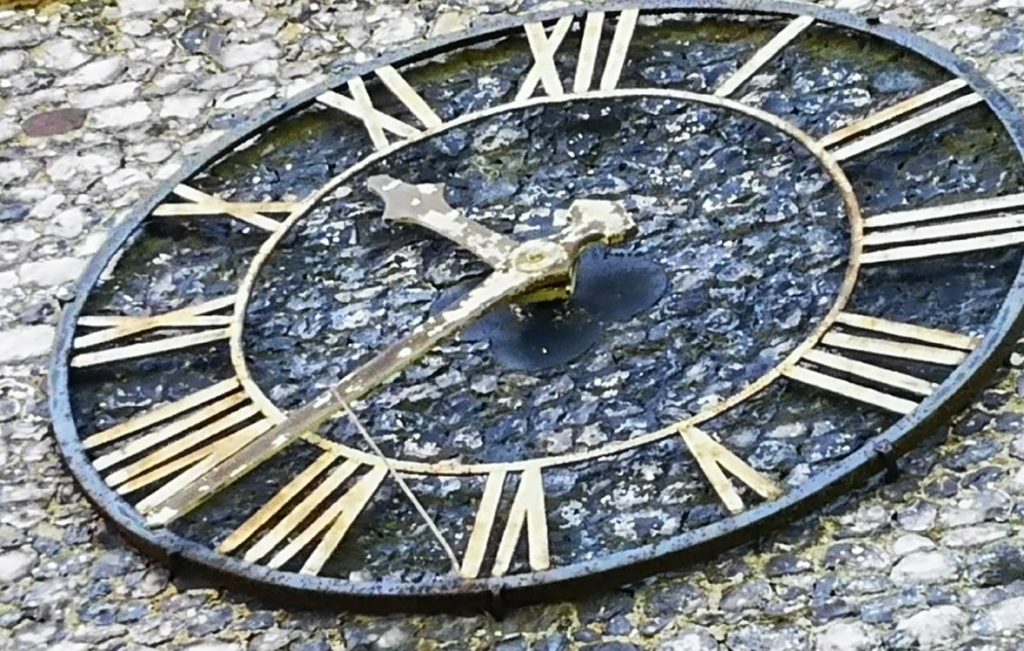 church clock with stick jamming the mechanism