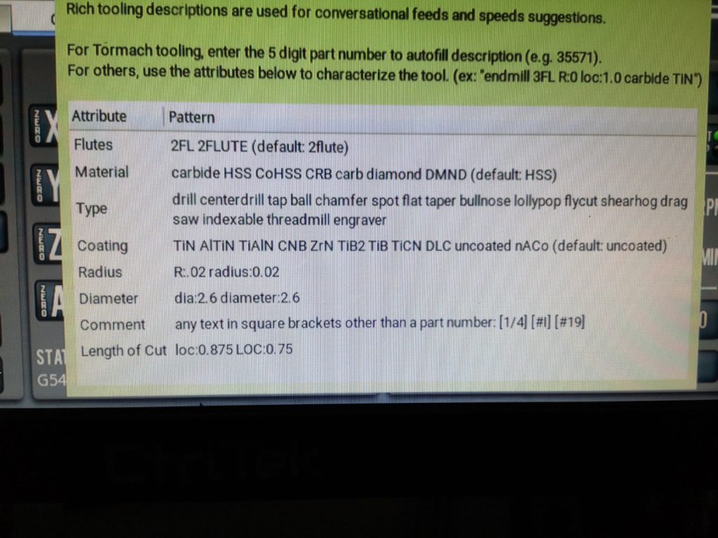 tormach tool table intelligent codes for conversational milling