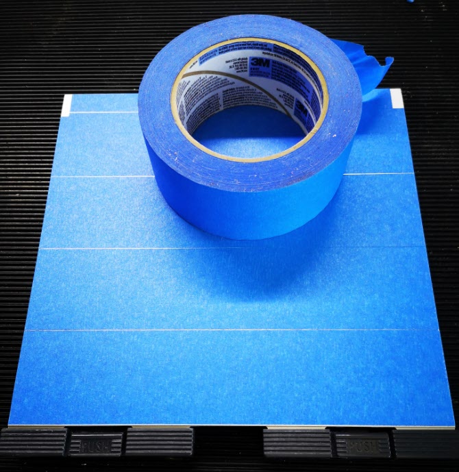 builders tape on Sindoh 3D printer bedplate