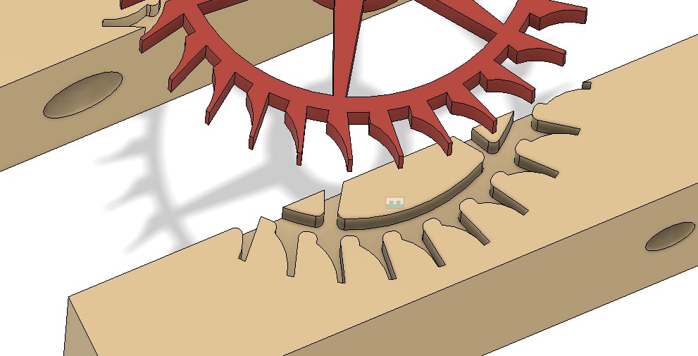 Close up view of the fillet modifications to the sharp corners of the wheel outline