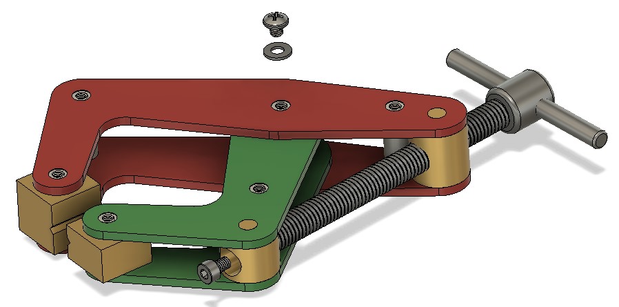 Stylised Fusion 360 model of my Kant clamp