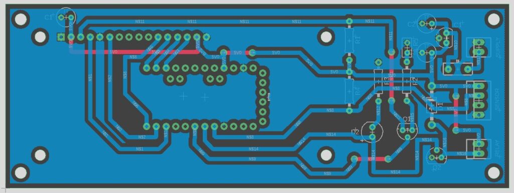 PCB layout created in Fusion 360 Electrical module